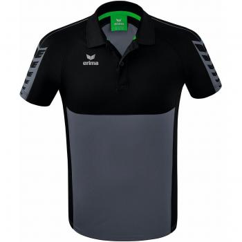Polo de Manga Corta Erima Six Wings para Hombre, Color Slate Grey, Talla XL