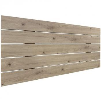 Cabecero Tapizado de Polipiel Premium Intercambiable Acolchado (Vainilla, 145cm) y Cabecero de Madera Reciclada DM Estilo Palet Horizontal con Herrajes (95x46
