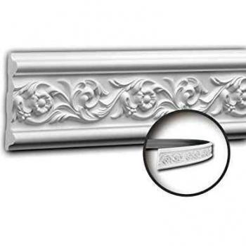 Moldura Decorativa Flexible de Estuco Estilo Rococó Barroco Blanca 2 m Profhome