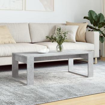 Mesa de centro de madera de ingeniería 102x50x35 cm en color blanco brillante y negro, adecuada para salón, comedor o como mesa auxiliar. También disponible en gris hormigón