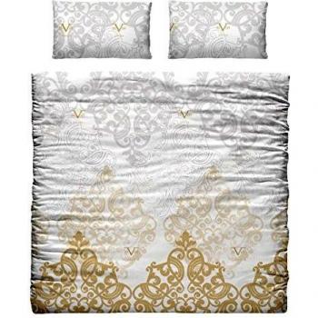 Versace 19V69 Funda Nórdico Y Almohada para Cama, Algodón-Poliéster, Dorado, 135 cm