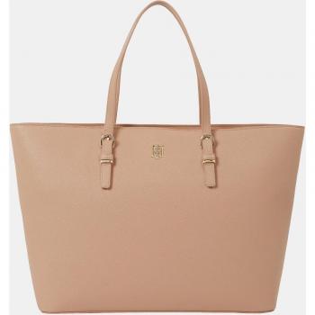 Bolso de hombro beige con cremallera Tommy Hilfiger - AW0AW13152