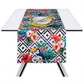 Excelsa Mantel de Camino de algodón, diseño Tropical, 45 x 140 cm