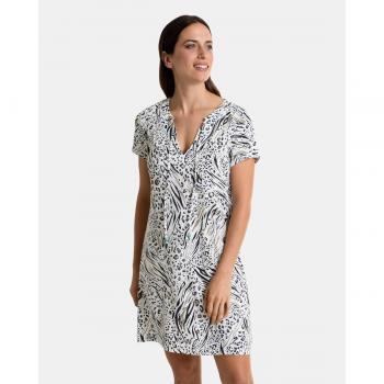 Vestido de playa corto de manga corta estampado Massana