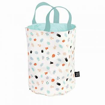 Petit Jour Paris Large Basket - Toy basket / baby linen, features a playful design with pear motifs, made of durable cotton canvas, lightweight and easy to carry, spacious interior for toys or linens, suitable for nursery or playroom organization