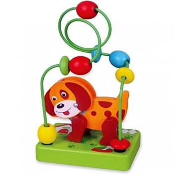 VIGA VIGA-59662 NCT 1607-Juguete de Madera con el pequeño Perro, para Entrenar Las Habilidades motoras, Multicolor