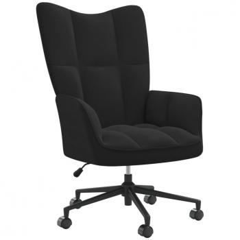 Silla de relajación de terciopelo negro Vidaxl