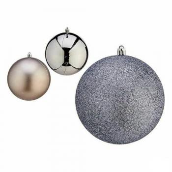 Set de Bolas de Navidad Plateado Plástico 12 x 13 x 12 cm (6 Unidades)