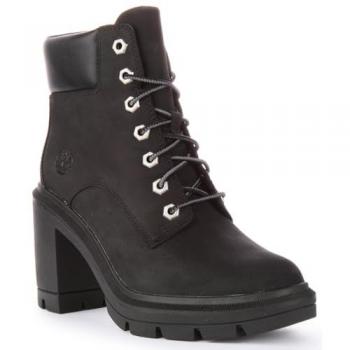 Timberland Women's Allington Heights 6-Inch Lace-Up Boots in Black, Size 38.5 (EU) / 7.5 (US)