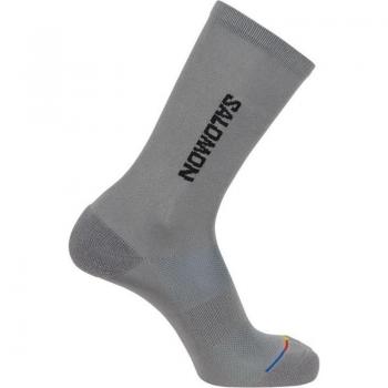 Calcetines de running Salomon 365 Crew gris claro, talla 42-44