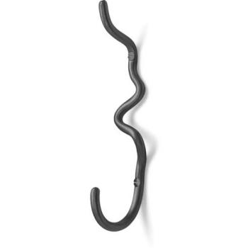 Ferm Living Curvature Hook - 19.7 cm Height, Black Brass Wall Hanger