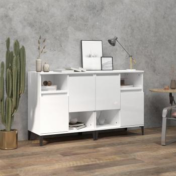 Armario 2 piezas de madera multicapa blanca pulida con dimensiones de 60x35x70 cm