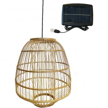 Lámpara de Techo Solar Bohemia Mykonos H37cm Beige y Verde Marino