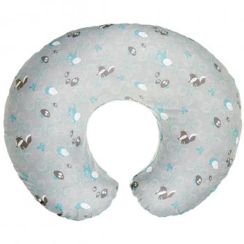 Boppy- Cojín de lactancia algodón, ergonómico, indeformable y optima adaptabilidad, de 0 a 12 meses, color azul zorros