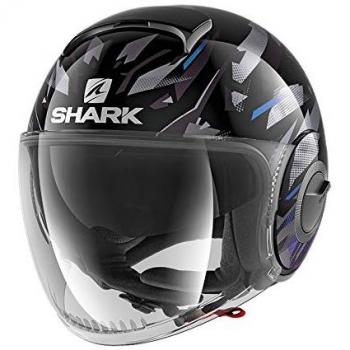 Shark Casco Jet Nano kanhji negro gris azul Talla L