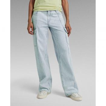 Jeans G-Star Raw Judee de corte amplio y talle bajo para mujer, color azul piscina deslavado 29