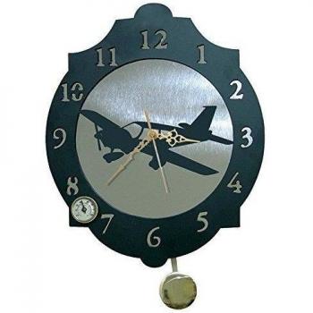 IMEX EL ZORRO El Zorro 11317-Reloj avión, 374 x 312 mm, Metal, Gris, 40x34x7 cm