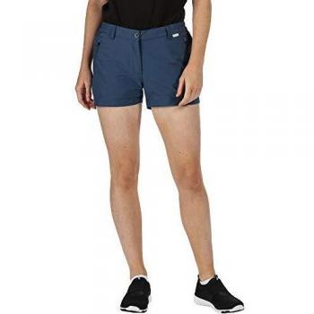 Regatta Highton-Pantalón Corto De Senderismo Elástico Y Repelente Al Agua Shorts, Mujer, Dark Denim, 16