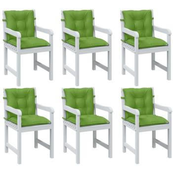 Cojines de silla de espalda baja 6 piezas de tela verde Mélange 100x50x7 cm