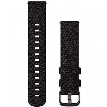 Garmin Pulsera Vibrante, Estilo 20 mm, Tejido Negro/Gris, Hebilla de Gunmetal