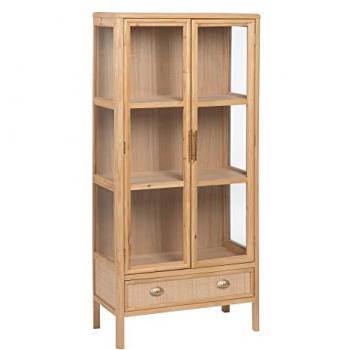 Vitrina Saphira Natural 76 x 37 x 160 cm con 2 Puertas DMF