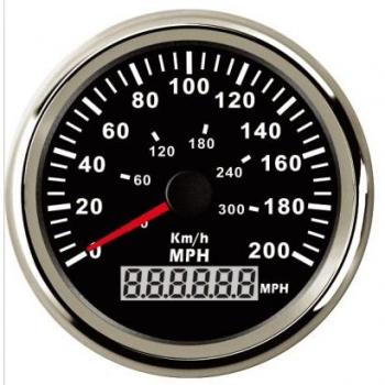 ELING Impermeable MPH GPS Velocímetro Odómetro 0-200MPH para carreras de motos con retroiluminación 85mm 12V/24V