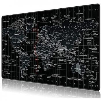 Anpollo Alfombrilla de ratón para Juegos 900 x 400 Alfombrilla ratón con Mapa del Mundo, Base de Goma Antideslizante, Adecuada para Jugadores, PC y portátil