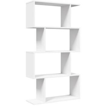 Librería divisor 4 niveles madera ingeniería blanco 70x24x129cm