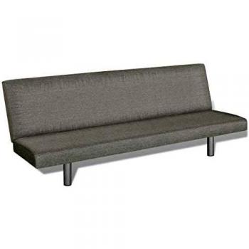vidaXL Sofá Cama Salón Gris Oscuro Oficina Mueble Sillón Lounge Asiento Banco