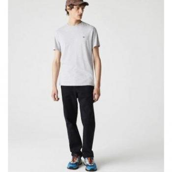 Camiseta básica de hombre Lacoste en algodón Pima gris y negro