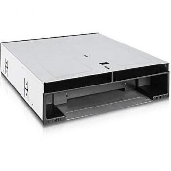 Docking Estación Universal flexiDOCK MB095SP-B para Discos Duro y SSD, Intercambiable 2.5 y 3.5, Compatible con Bahía de 5.25 - Negro y Plata