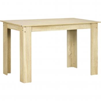HOMCOM Mesa de Comedor Rectangular para 4-6 Personas con Tablero de Melamina Estilo Moderno Carga Máxima 50 kg Dimensiones 120x69x75 cm Color Roble