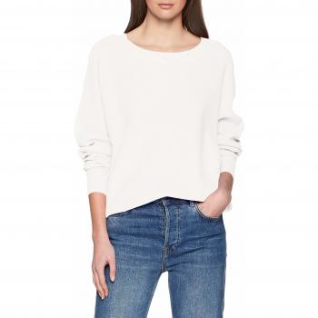 Vila Clothes Visally Knit L/s Top TB, suéter para Mujer, Blanco White Alyssum, 40