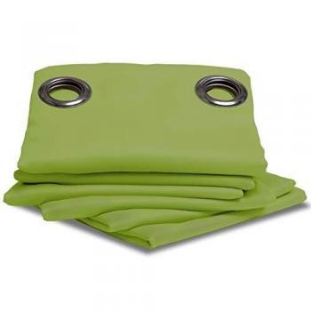 Cortina Térmica Opaca 2 en 1 con Ollaos Verde MC566 - Aislante Anti-Calor y Anti-Frío - 140x260 cm