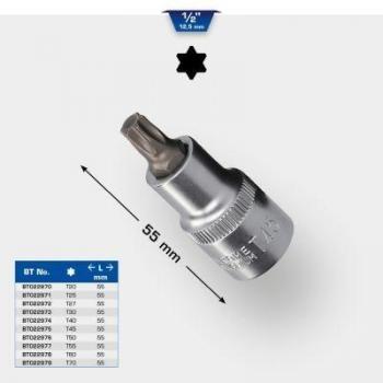 Juego de Piezas Insertables Torx T60 1/2 - Longitud 55 mm - KS Tools BT022978