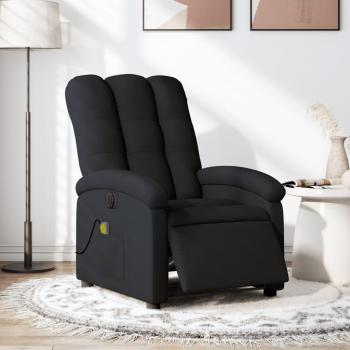 Sillón reclinable de masaje eléctrico tela en color gris claro, gris oscuro y negro - vidaXL Sillón cómodo para dormitorio y sala de estar
