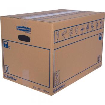 Caja de Mudanza Bankers Box SmoothMove Estándar, Tamaño Mediano, 350x350x550 mm, Pack de 10