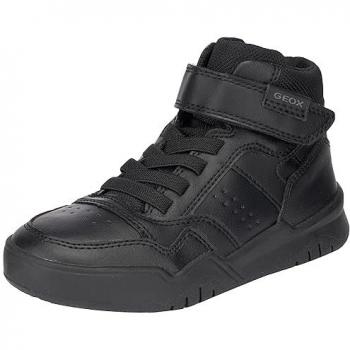 Zapatillas Geox Perth Niño Negro, características: diseño deportivo, material transpirable, suela de goma antideslizante, cierre con velcro, plantilla acolchada, talla 29 EU