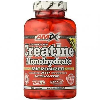 AMIX - Creatina Monohidratada - 220 Cápsulas - Complemento Alimenticio - Mejora el Rendimiento Físico - Ideal para Deportistas - 100% Micronizada - Proteína Masa Muscular