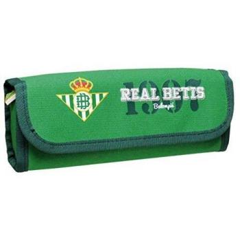 Real Betis Balompié, Estuche Portatodo Desplegable, Producto Oficial del Real Betis Balompié con Solapa y Cremallera, Color Verde