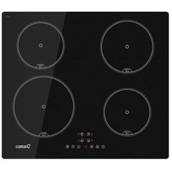 Cata Placa de Inducción IB 6324E2 BK - 4 Zonas de Cocción, Gran Potencia 12W, Bajo Consumo, Control Táctil, 9 Niveles de Potencia, Booster