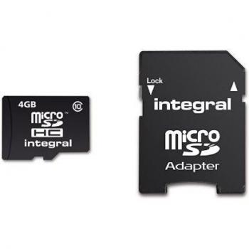 Integral 4GB microSDHC 4GB MicroSDHC Class 10 memoria flash - Tarjeta de memoria