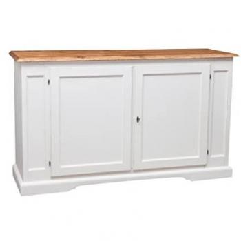 Aparador Country de Madera Maciza de Tilo con Acabado Natural 180x58x105 cm - Estilo Shabby Chic, Hecho en Italia
