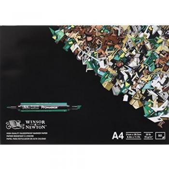 Winsor & Newton 6002004 - Pack de 50 hojas de papel para rotuladores, A4, color blanco