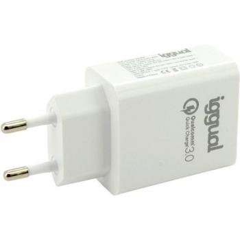 iggual Cargador doble USB QC3.0 + tipo C PD 20W