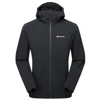 Montane Men's Khamsin Black Hooded Softshell Jacket - Large