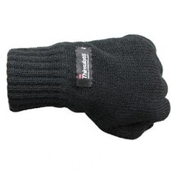 ALPIDEX Guantes Térmicos De Punto Thinsulate Mujer Hombre Guantes Forrados Calidos Invierno, Tamaño:M, Color:Black