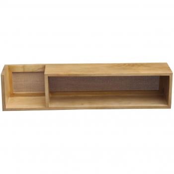Estantería de pared de madera maciza de mango y caña de ratán 90 cm ACANGE