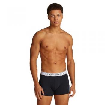 Tommy Hilfiger Men's 3-Pack Logo Boxer Trunks - White/Med Red/Desert Sky, Size S