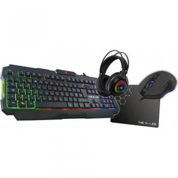 Combo Actinium 4 en 1 RGB - Teclado y Ratón G-LAB Azerty Francés con Auriculares Inalámbricos y Alfombrilla de Juego